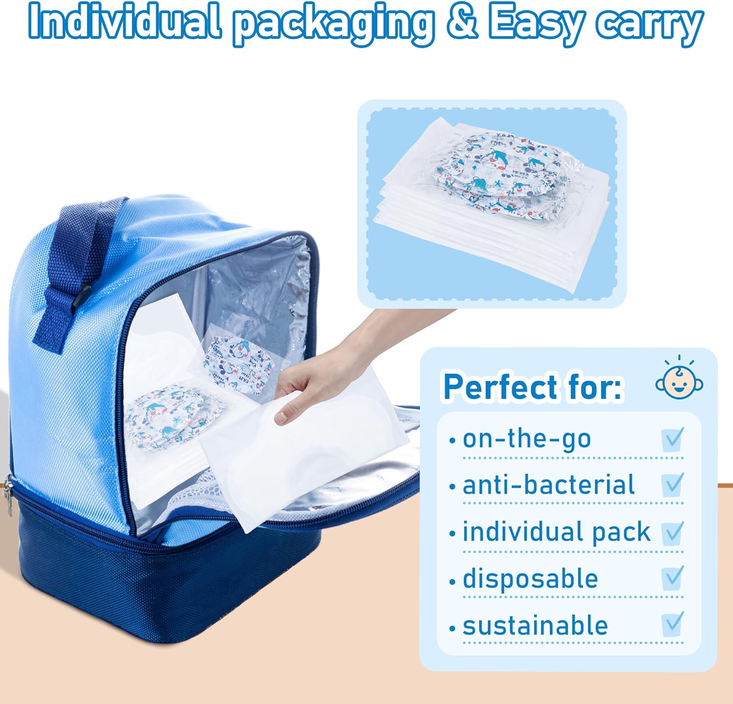 Joyshare 360°Rotate Baby Bibs for Drooling,Teething,15pcs,0-24months,Disposable Baby Bibs & Sleeves for Boys & girls - Image 6